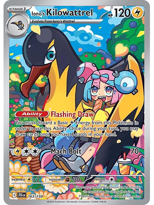 Iono's Kilowattrel - 163/159 - Illustration Rare - Jtg