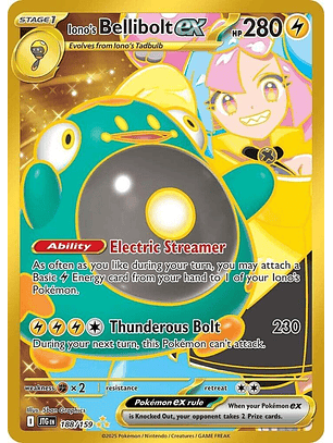 Iono's Bellibolt ex - 188/159 - Gold Secret Rare - Jtg