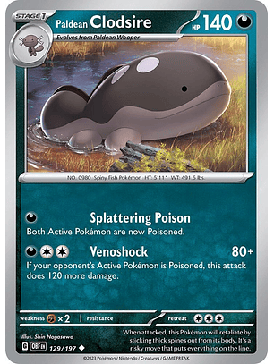 Paldean Clodsire - 129/197 - Uncommon - Obf