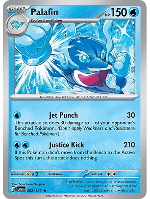Palafin - 062/197 - Holo Rare - Obf