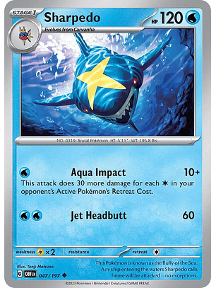 Sharpedo - 047/197 - Uncommon - Obf