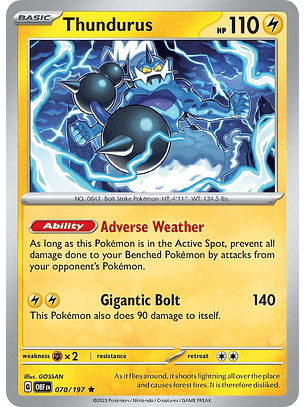 Thundurus - 070/197 - Holo Rare - Obf