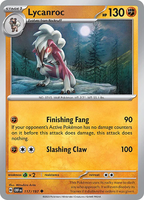 Lycanroc - 117/197 - Uncommon - Obf