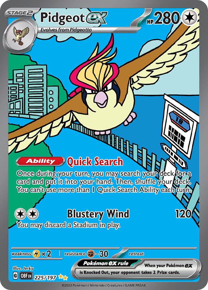 Pidgeot ex - 225/197 - Special Illustration Rare - Obf 1