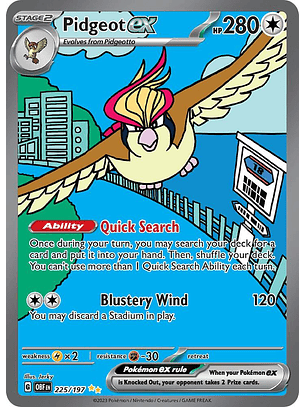 Pidgeot ex - 225/197 - Special Illustration Rare - Obf