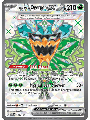 Teal Mask Ogerpon ex - 190/167 - Full Art Secret Rare - Twm