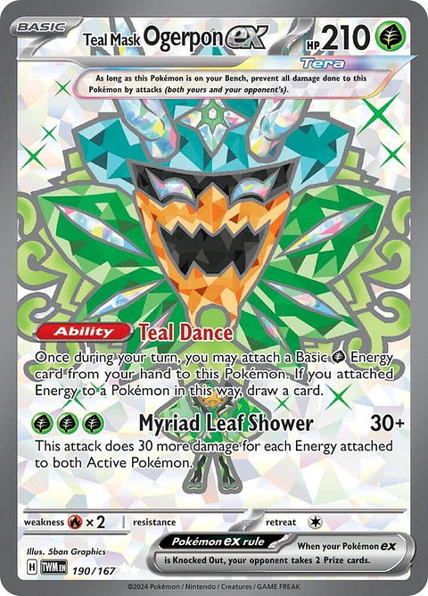 Teal Mask Ogerpon ex - 190/167 - Full Art Secret Rare - Twm