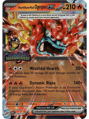 Hearthflame Mask Ogerpon ex - 040/167 - Ultra Rare - Twm