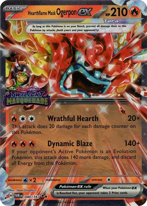 Hearthflame Mask Ogerpon ex - 040/167 - Ultra Rare - Twm