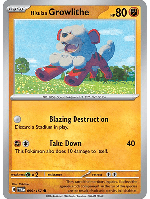 Hisuian Growlithe - 099/167 - Common - Twm