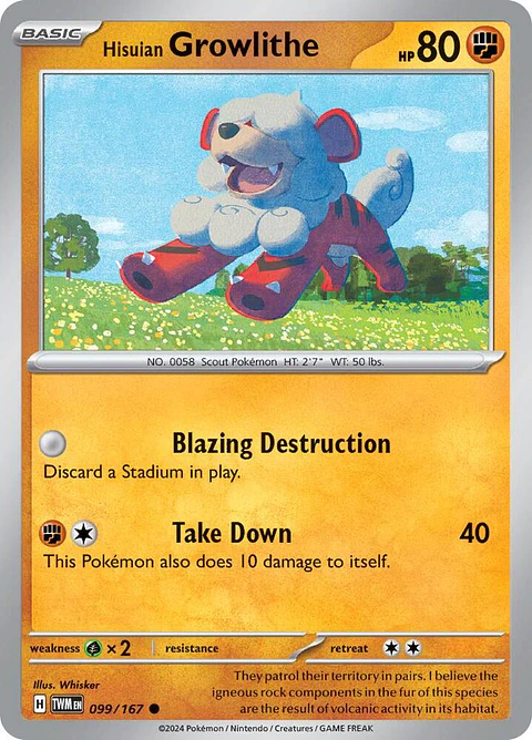 Hisuian Growlithe - 099/167 - Common - Twm