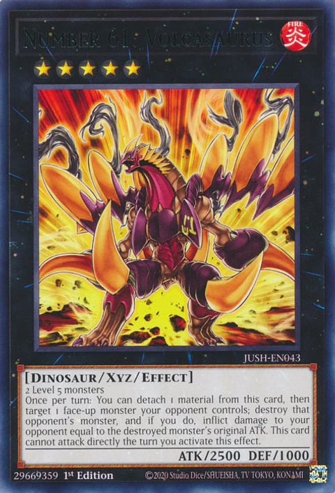Number 61: Volcasaurus - JUSH-EN043 - Rare 