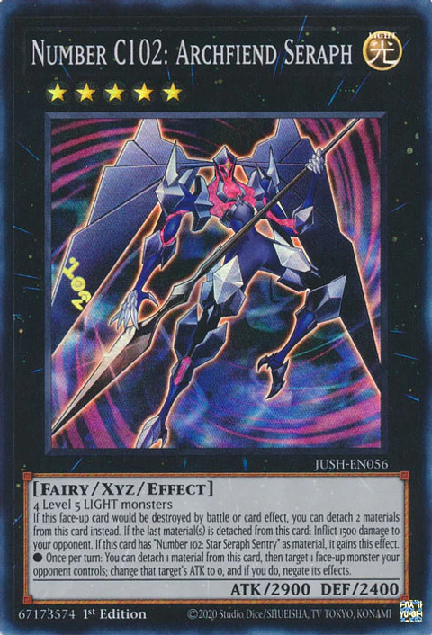 Number C102: Archfiend Seraph - JUSH-EN056 - Super Rare 