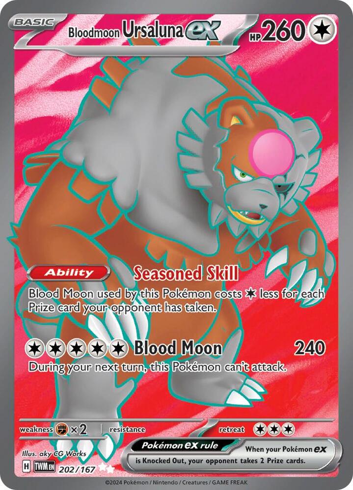 Bloodmoon Ursaluna ex - 202/167 - Full Art Secret Rare - Twm 1