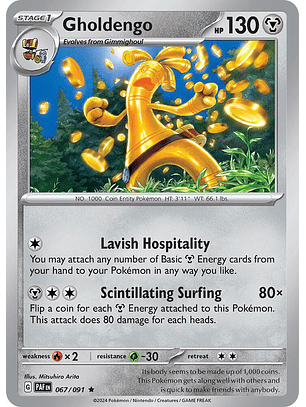 Gholdengo - 067/091 - Holo Rare - PAF