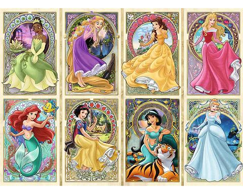  Rompecabezas Disney Princesas Art Nouveau 1000 Piezas - Ravensburger