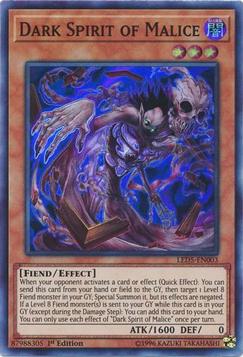 Dark Spirit of Malice - LED5-EN003 - Super Rare