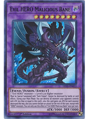 Evil HERO Malicious Bane - LED5-EN012 - Ultra Rare
