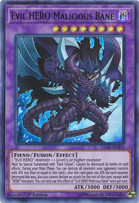 Evil HERO Malicious Bane - LED5-EN012 - Ultra Rare