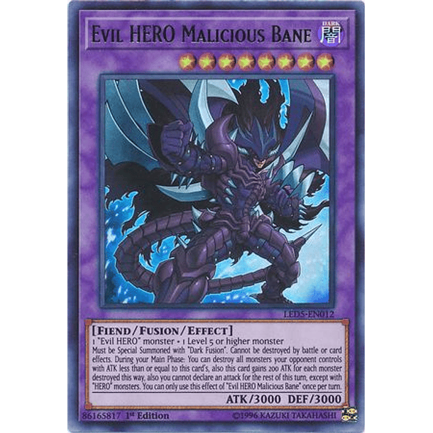 Evil HERO Malicious Bane - LED5-EN012 - Ultra Rare