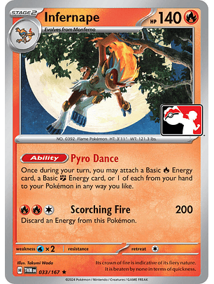 Infernape - 033/167 - Uncommon- TWM 