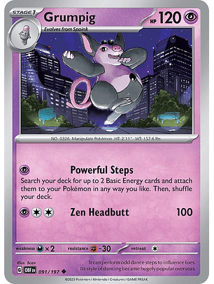 Grumpig - 091/197 - Uncommon -OBF