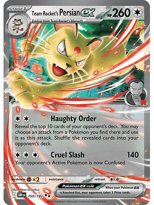 Team Rocket's Persian ex - 150/182 - Double Rare
