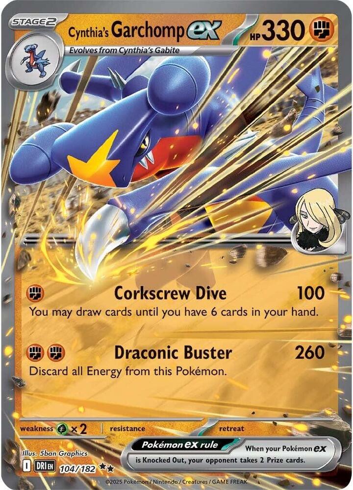 Cynthia's Garchomp ex - 104/182 - Double Rare - DRI 1