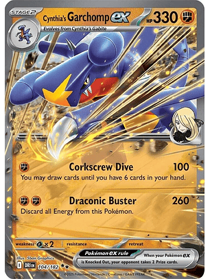 Cynthia's Garchomp ex - 104/182 - Double Rare - DRI