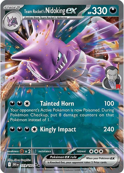 Team Rocket's Nidoking ex - 119/182 - Double Rare - DRI