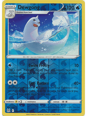 Dewgong - 034/196 - Rare - LOR