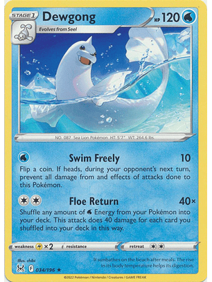 Dewgong - 034/196 - Rare - LOR