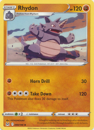 Rhydon - 090/196 - Uncommon - LOR 2