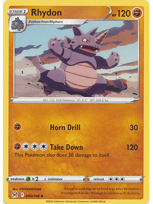 Rhydon - 090/196 - Uncommon - LOR