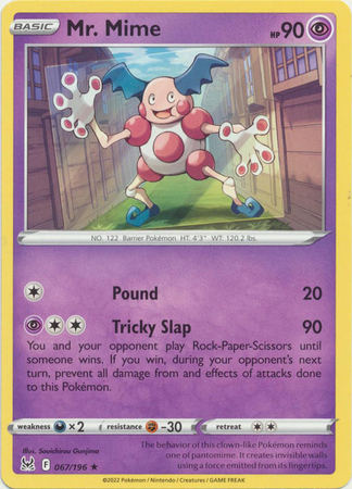 Mr. Mime - 067/196 - Rare - LOR 1