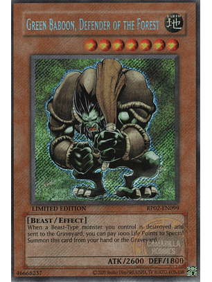 Green Baboon, Defender of the Forest - RP02-EN099 - Secret Rare (Reprint) 