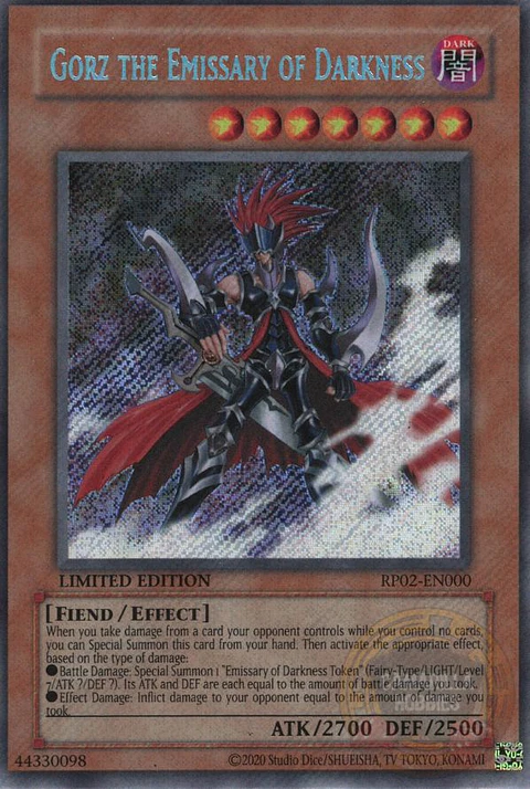 Gorz the Emissary of Darkness - RP02-EN000 - Secret Rare (Reprint) 