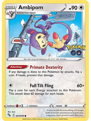 Ambipom - 057/078 - Pokémon go - Common 