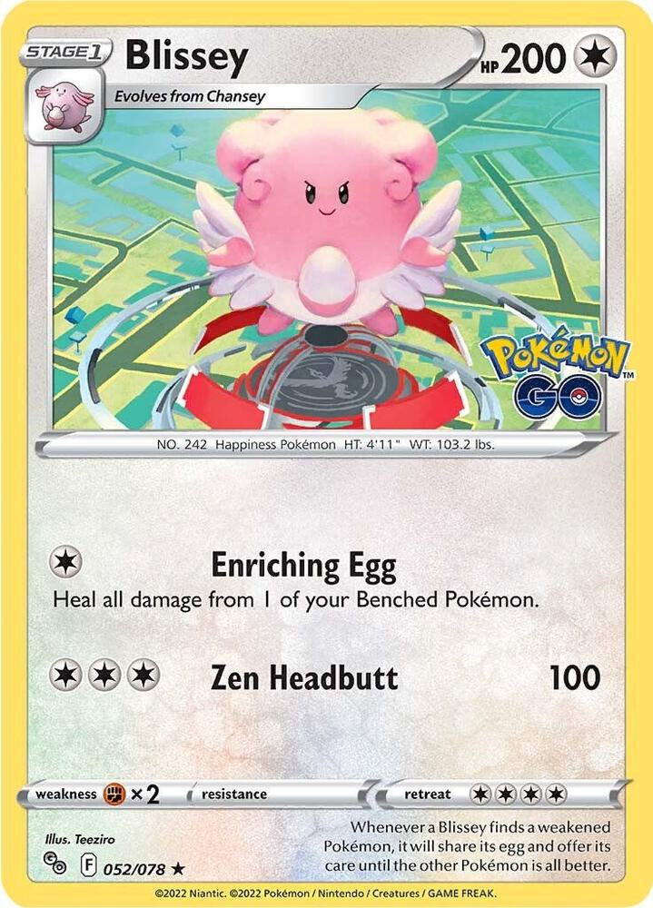 Blissey - 052/078 - Pokemon GO - Rare 1