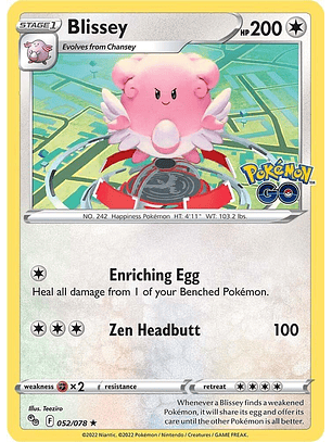 Blissey - 052/078 - Pokemon GO - Rare