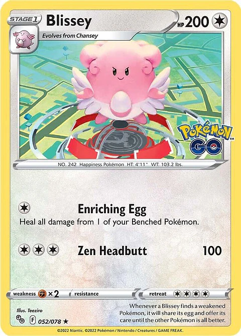 Blissey - 052/078 - Pokemon GO - Rare