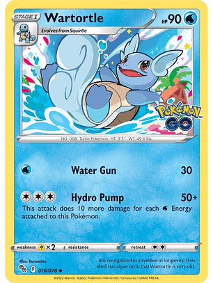 Wartortle - 016/078 - Pokemon GO - Uncommon 