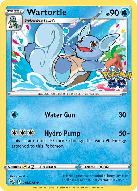 Wartortle - 016/078 - Pokemon GO - Uncommon 