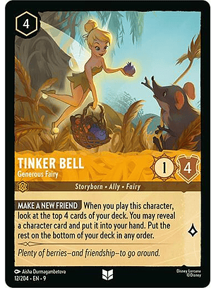 Tinker Bell - Generous Fairy - 12/204 - Uncommon - 9