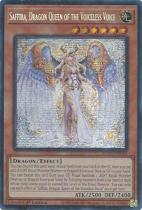 Saffira, Dragon Queen of the Voiceless Voice - MP25-EN053 - Prismatic Secret Rare