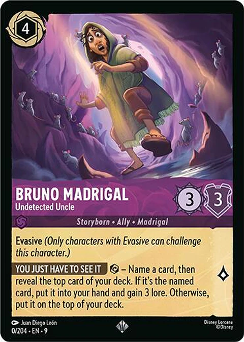 Bruno Madrigal - Undetected Uncle - 0/204 - Super Rare - 9 