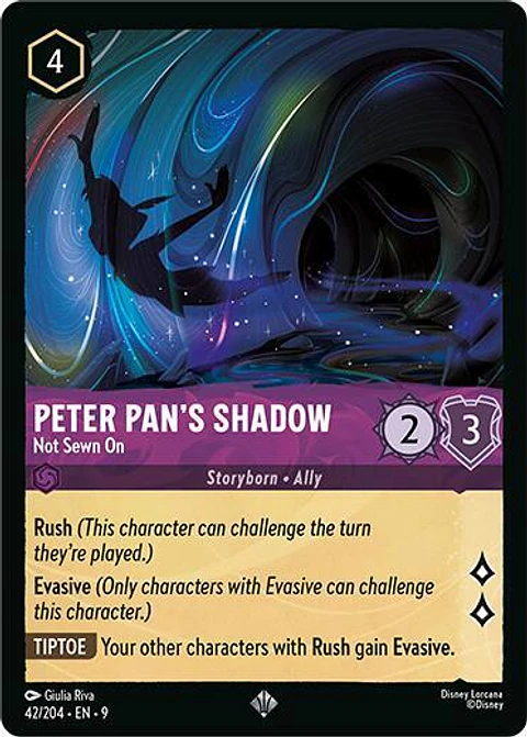 Peter Pan's Shadow - Not Sewn On - 42/204 - Super Rare - 9 