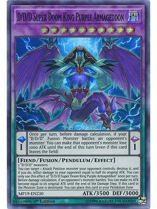 D/D/D Super Doom King Purple Armageddon - MP19-EN230 - Super Rare