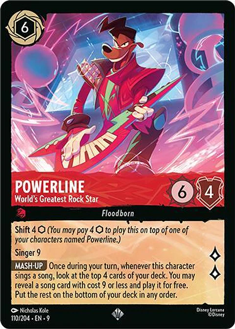Powerline - World's Greatest Rock Star - 110/204 - Super Rare - 9 