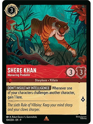 Shere Khan - Menacing Predator - 104/204 - Rare - 9 